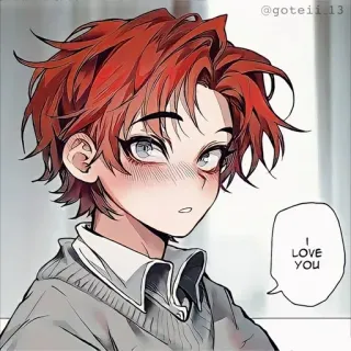 🍷 579faee2 I LOVE YOU anime, love, cute, illustration, cartoon, art whatsapp sticker