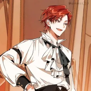 🍷 697d32a3 @gateiii_13 anime, man, red hair, character, cartoon whatsapp sticker