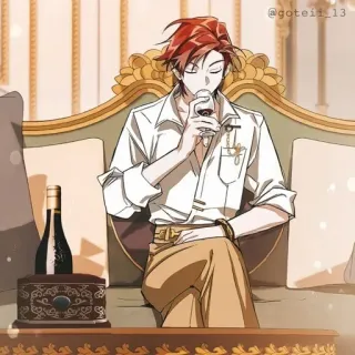 🍷 90c76d31 man, drinking, wine, cartoon, elegant, sofa whatsapp sticker