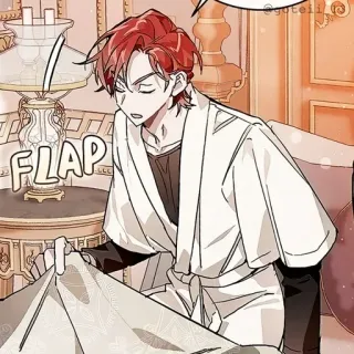 🍷 91213b6c FLAP anime, manga, cartoon, character, redhead whatsapp sticker