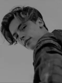 🇲🇭 38a804e5 Cole Sprouse attore, celebrità, ritratto, bianco e nero, uomo, modello telegram sticker