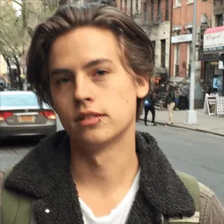 ✨ 779ef546 Cole Sprouse actor, hombre, persona, retrato, celebridad telegram sticker