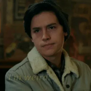 🍁 ceae605e I'm weird. คน, หมวก, ภาพเหมือน, แปลก telegram sticker