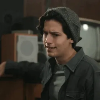 ➖ 3ed03925 Jughead Jones Riverdale Jughead Jones, Riverdale, Cole Sprouse, dramat młodzieżowy, serial TV, czapka telegram sticker