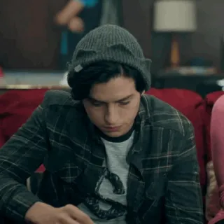 ➖ 540ef30b Jughead Jones Riverdale Jughead Jones, Riverdale, serial młodzieżowy, czapka, Cole Sprouse telegram sticker