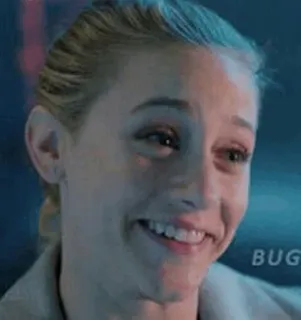 🤣 3c3eac7b BUG vrouw, persoon, glimlach, blij, portret, blond telegram sticker