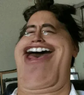 🤣 7e6d8934 Meme, Grappig gezicht, Vreemd, Portret, Vervormd, Stom, Gek telegram sticker