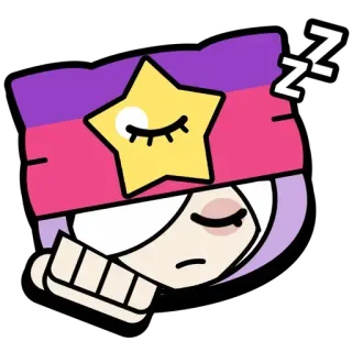 🎭 01d8887e endormi, étoile, dormir, violet, rose whatsapp sticker