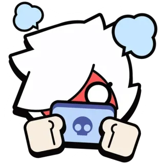 🎭 758ab2b1 crâne, jeu, colère, blanc, dessin animé whatsapp sticker