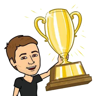 🏆 235b95ba troféu, prêmio, vencedor, celebração, desenho animado, conquista telegram sticker