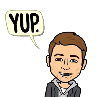 👍 378c02c7 YUP sim, afirmativo, acordo, Bitmoji, desenho animado, retrato telegram sticker