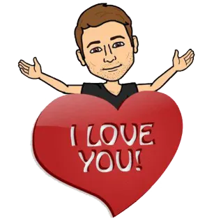 ❤ 3e8eeb7c I LOVE YOU! amor, coração, afeição, relacionamento, desenho animado telegram sticker