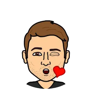 😘 736f2a6d Desenho animado, Amor, Coração, Emoji, Rosto telegram sticker