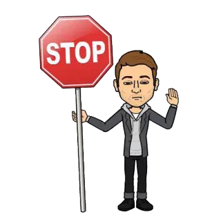 ⛔ 9846f83e STOP Sinal de stop, Bitmoji, Cuidado, Pare, Aviso telegram sticker