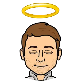 😇 d8c70766 bitmoji, avatar, desenho animado, halo, anjo, retrato telegram sticker