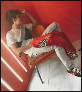 🐾 13d05fe1 Adolescente, Ragazzo, Sedia, Casual, Ritratto telegram sticker