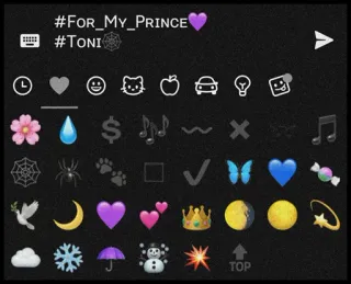 💜 81f43507 #For_My_Prince
#Toni emoji, Snapchat, testo, amore, romantico, cuore telegram sticker