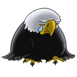 😢 7eb31221 นกอินทรี, นก, เศร้า, ร้องไห้, สัตว์, การ์ตูน telegram sticker
