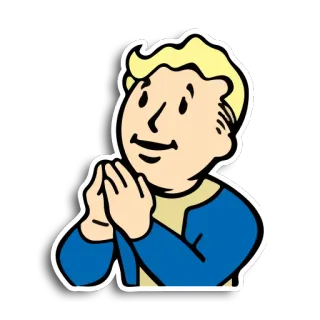 👆 69117389 Vault Boy Fallout Vault Boy, Fallout, วิดีโอเกม, สติกเกอร์ telegram sticker
