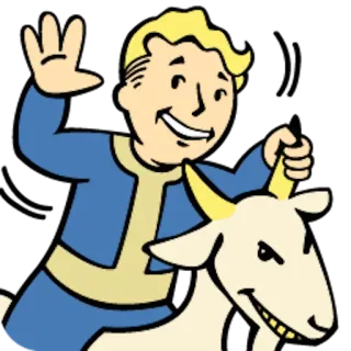👆 73731608 Vault Boy Fallout วิดีโอเกม, การ์ตูน, Fallout, Vault Boy, มาสคอต telegram sticker