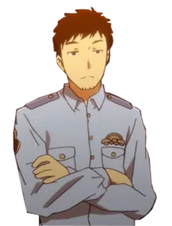 😒 78085e05 动漫, 警察, 警官, 制服, 男人 telegram sticker