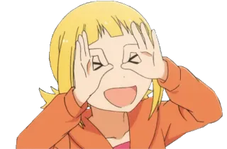 👌 ea97e26d 动漫, 卡通, 女孩, 快乐, 可爱, 看着, 眼睛 telegram sticker