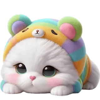 🫠 fe7eb37d gato, arco-íris, gatinho, fofo, animal, desenho animado whatsapp sticker