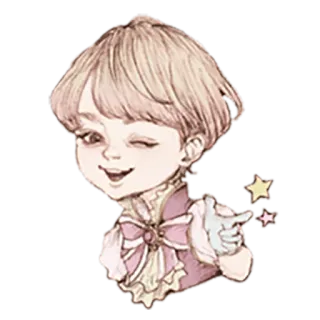 😉 00fac38f アニメ風, 漫画のキャラクター, かわいい, 星, ウインク telegram sticker