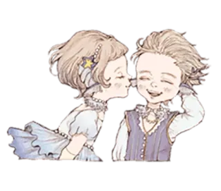 😆 5b8a3498 キス, 子供, カップル, 愛, 友情, アニメ telegram sticker