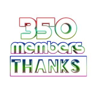 ⏺ abc4ea5a 350 members
THANKS 庆祝, 里程碑, 谢谢, 成员, 社区 telegram sticker