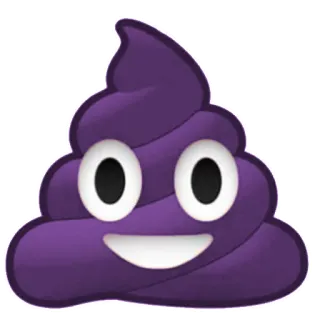 💩 10edfb51 emoji, purple, poop, happy, smile telegram sticker