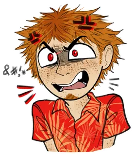 😡 3f9c685f &#!,* โกรธ, การ์ตูน, ตัวละคร, หงุดหงิด, เสียใจ, สบถ whatsapp sticker