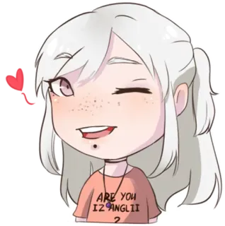 😉 ce7f4c63 ARE YOU IZANGLII? สาวอนิเมะ, น่ารัก, สติกเกอร์, หัวใจ, การ์ตูน, มีม whatsapp sticker