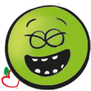 😪 7000ac1a 笑顔, 緑, 漫画, 絵文字, 幸せ, 笑い telegram sticker