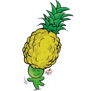 😍 899f1310 パイナップル, フルーツ, アニメ, 愛, ハート, 緑 telegram sticker