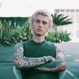 🥥 64b3e3a7 Machine Gun Kelly man, person, tattoo, musician, celebrity telegram sticker