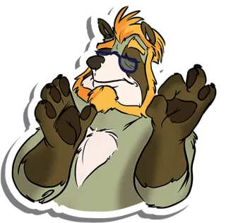 👌 0d0bec3c cartoon, animal, bear, sunglasses, furry telegram sticker