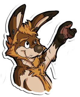 👋 2d017059 furry, animal, cartoon, pointing, coyote, cute telegram sticker