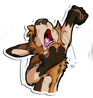 💤 5eb89d51 cartoon, animal, yawn, furry, mammal, cat, sticker telegram sticker