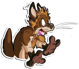 😱 5f6b87b1 animal, cartoon, furry, anthropomorphic, creature, shocked, fantasy telegram sticker