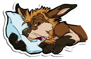 😴 ae44d3f5 dog, sleeping, pillow, cartoon, animal, tired, cute telegram sticker