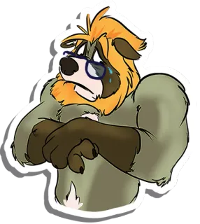 😢 c2bd1180 anthropomorphic, dog, crying, sad, furry, glasses, cartoon telegram sticker