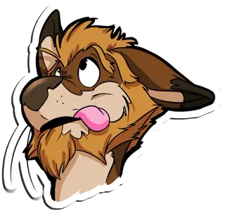 🤔 cae1a207 dog, cartoon, animal, tongue, sticker, furry telegram sticker