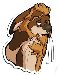 😟 d1ca5e7e animal, dog, sad, sticker, cartoon telegram sticker