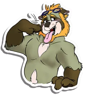 😍 f2757980 furry, anthropomorphic, raccoon, animal, cartoon telegram sticker