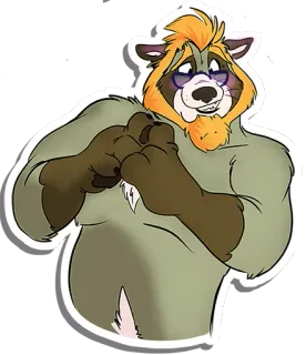 😊 6b3f1f1d furry, binatang, kartun, karakter, antropomorfik, ilustrasi, stiker telegram sticker