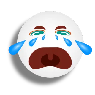 😭 d6fe7e17 เศร้า, ร้องไห้, อารมณ์, หน้า, อิโมจิ, น้ำตา whatsapp sticker