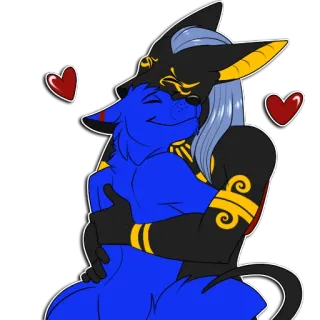 ❤️ 4f80409c Furry, Anthro, Antropomorf, Knuffel, Liefde, Harten telegram sticker