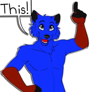 👌 75411a0c This! Furry, Anthro, Dier, Cartoon, Wijzend, Spraakballon telegram sticker