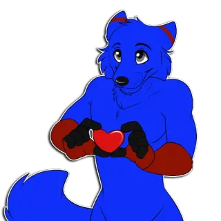 😘 969439c2 Furry, Antropomorf, Hart, Dier, Blauw, Liefde telegram sticker